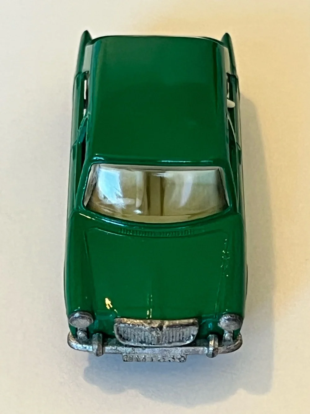Vintage Matchbox No. 64 MG 1100 Green Ivory Interior Driver & Dog Lesney England